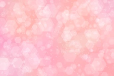 Altıgen şekilli bokeh noktalı pembe soyut odaklanmış arkaplan