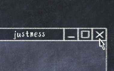 Tarayıcı penceresini sayfa başlığı yazma sadeliğiyle kapatmanın tebeşir çizimi  