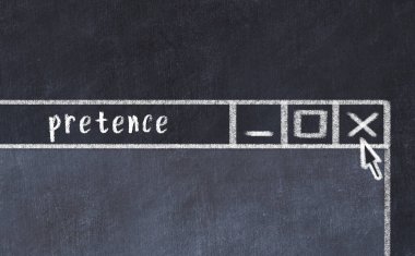 Tarayıcı penceresini başlık göstergesi ile kapatılıyor. Tebeşir çizimi. Sorunlarla başa çıkma kavramı