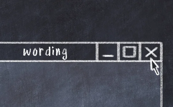 Tarayıcı penceresini başlık sözlüğüyle kapatılıyor. Tebeşir çizimi. Sorunlarla başa çıkma kavramı