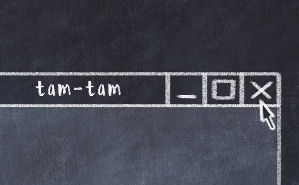 Tarayıcı penceresini sayfa başlığı yazımıyla kapatmanın tebeşir çizimi tam-tam  