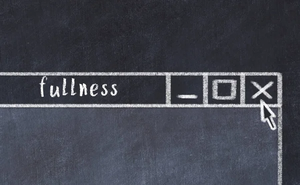 Tarayıcı penceresini sayfa başlığı dolu olarak kapatmanın tebeşir çizimi  