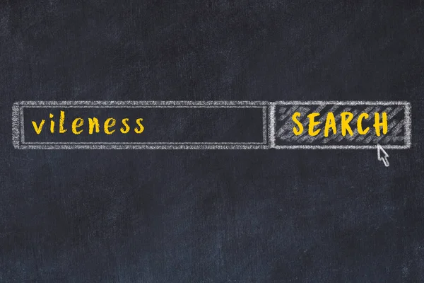 Siyah karatahtaya arama motoru çiziliyor. Alçaklık arama kavramı