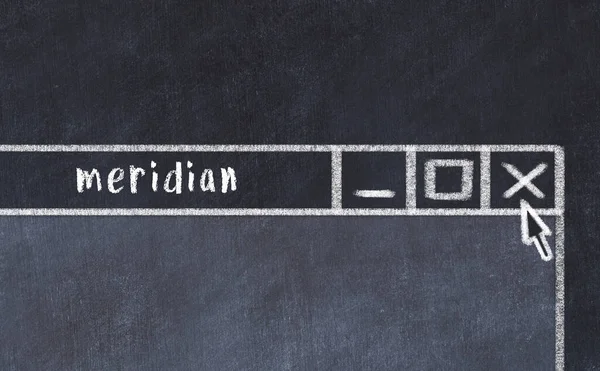 Tarayıcı penceresini sayfa başlığı yazma meridyeniyle kapatma tebeşiri çizimi  