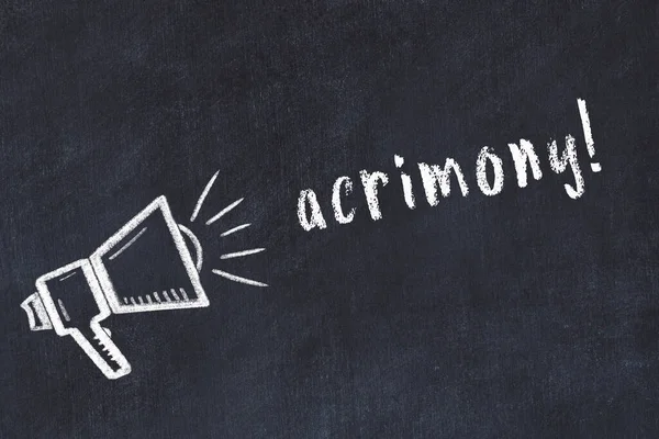 Hoparlör çizimi ve yazıt aksiliği olan siyah karatahta.