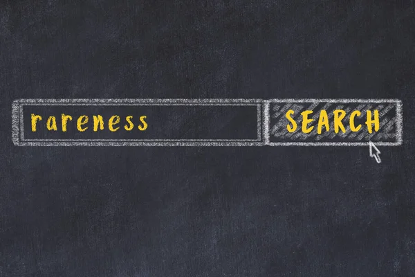 Siyah karatahtaya arama motoru çiziliyor. Nadirlik arayışı kavramı