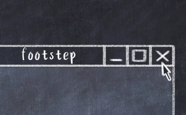 Tarayıcı penceresini sayfa başlığı yazdırma adımlarıyla kapatma tebeşiri çizimi  