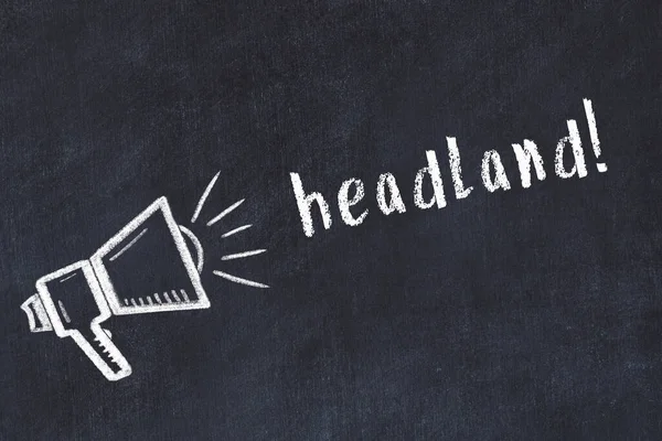 Hoparlör çizimi ve yazı burnu olan siyah karatahta