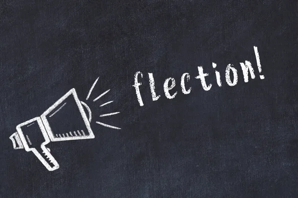 Üzerinde hoparlör ve yazı olan siyah karatahta.