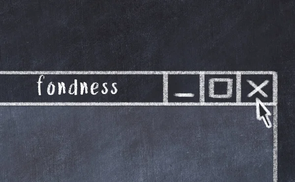 Tarayıcı penceresini başlık sevgisi ile kapatılıyor. Tebeşir çizimi. Sorunlarla başa çıkma kavramı