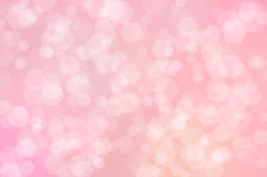 Altıgen şekilli bokeh noktalı pembe soyut odaklanmış arkaplan