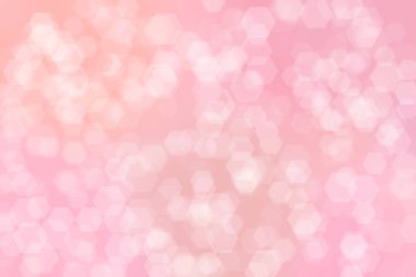 Altıgen şekilli bokeh noktalı pembe soyut odaklanmış arkaplan