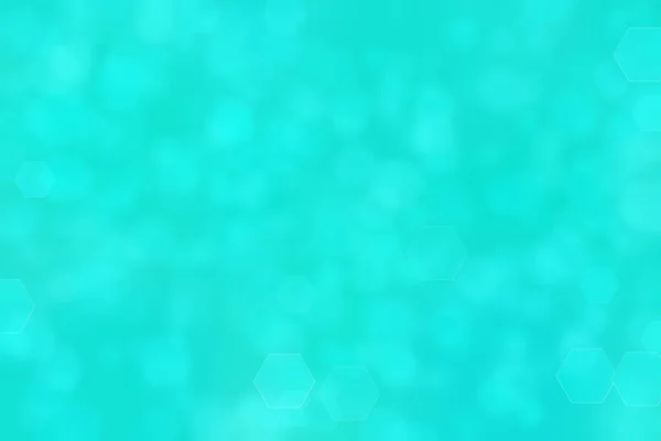 Blue Green Abstract Defocused Background Hexagon Shape Bokeh Spots — Stock Photo, Image