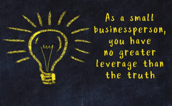 Bir karatahtaya ve bir ampul çizimine elle yazılmış akıllı bir alıntı.