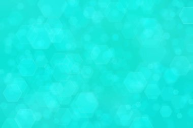mavi ve yeşil soyut odaklanmamış arkaplan altıgen şekilli bokeh benekleri ile