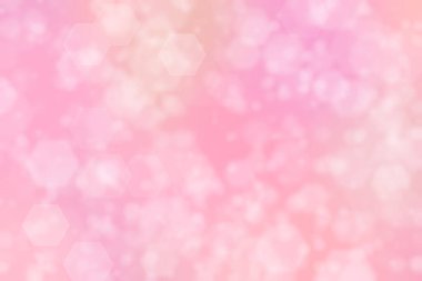 Altıgen şekilli bokeh noktalı pembe soyut odaklanmış arkaplan