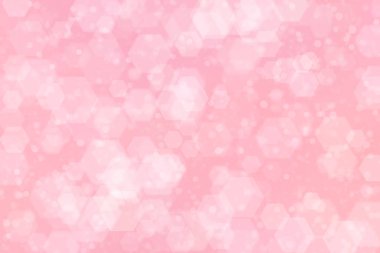 Altıgen şekilli bokeh noktalı pembe soyut odaklanmış arkaplan