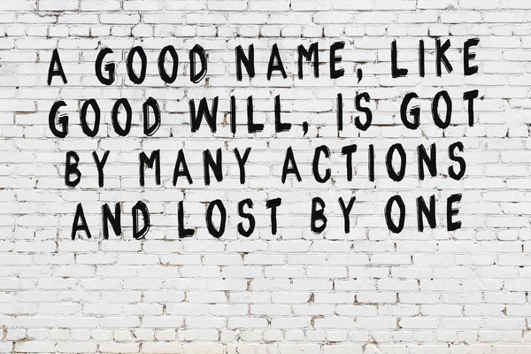 Black Painted Inscription Smart Quotation White Brick Wall — Stock Photo, Image