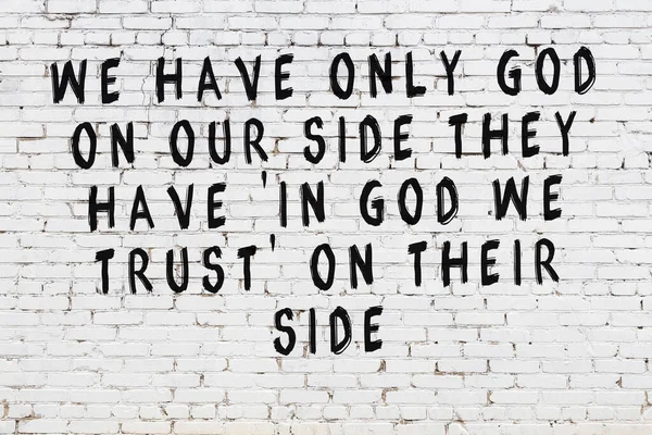 White Brick Wall Black Painted Inscription Wise Quotation — Stock Photo, Image