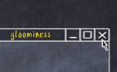 Tarayıcı penceresini sayfa başlığı yazdırma karamsarlığıyla kapatmanın tebeşir çizimi  