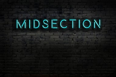 Duvara yazı kazınmış neon tabela. Gece görünümü