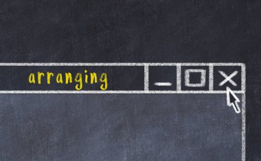 Tarayıcı penceresini sayfa başlığı düzenleme ile kapatmanın tebeşir çizimi  