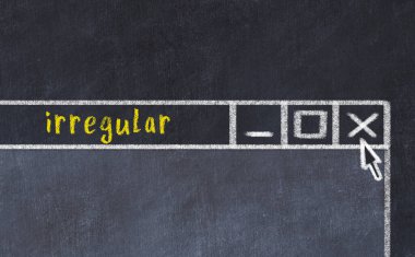 Tarayıcı penceresini başlık düzensizliği ile kapatılıyor. Tebeşir çizimi. Sorunlarla başa çıkma kavramı