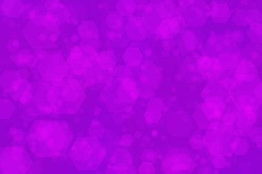 altıgen şekilli bokeh benekleri ile odaklanmış mor soyut arkaplan