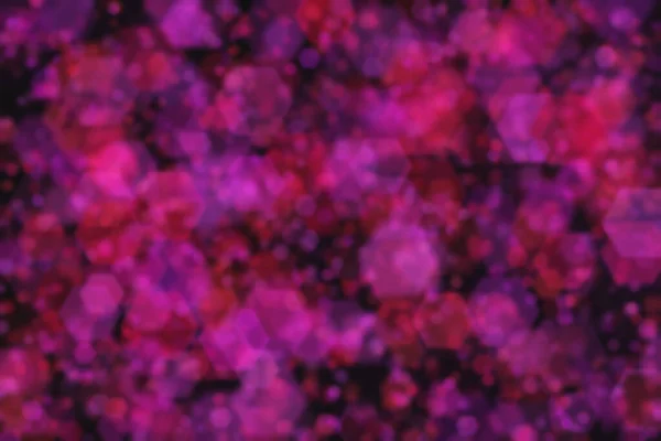 purple and red abstract defocused background with hexagon shape bokeh spots