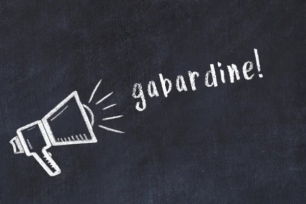 Hoparlör çizimi ve gabardin yazısıyla siyah karatahta