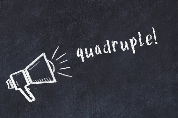 Hoparlör çizimi ve yazı dörtlü siyah karatahta