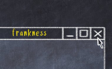 Tarayıcı penceresini başlık açıklığıyla kapatılıyor. Tebeşir çizimi. Sorunlarla başa çıkma kavramı