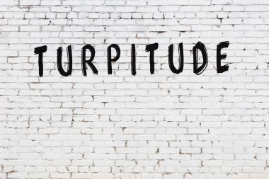 Beyaz tuğla duvara siyah boya ile yazılmış ahlaksız bir yazı..