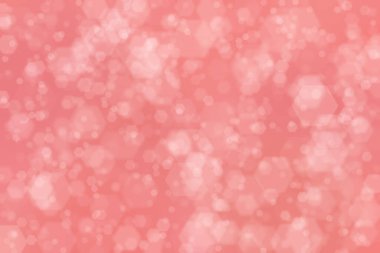 Soyut bokeh arka planında kırmızı mercan altıgen şekilli noktalar.