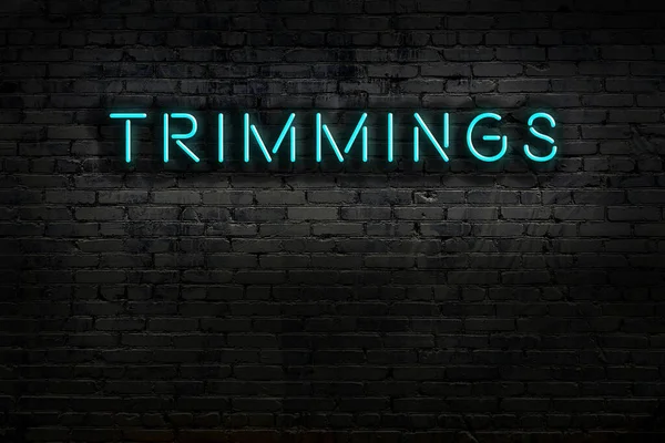 Duvara yazı kazınmış neon tabela. Gece görünümü