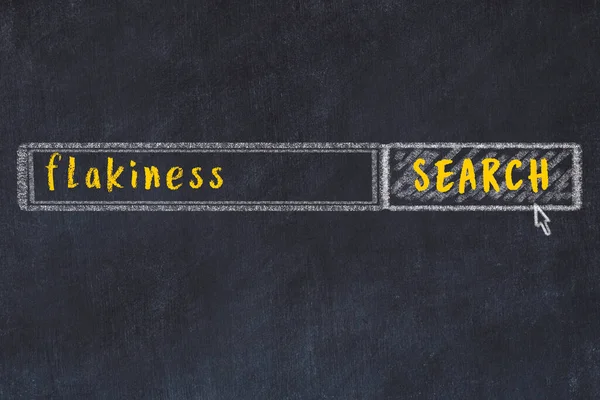 Siyah karatahtaya arama motoru çiziliyor. Pul pul arama kavramı