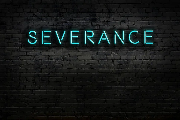 Duvara yazı kazınmış neon levhası. Gece görünümü