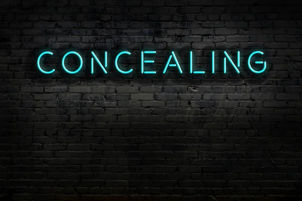 Duvara yazılı neon levhası var. Gece görünümü