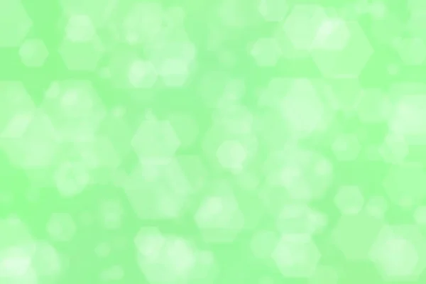 Ljus Grön Abstrakt Defocused Bakgrund Med Hexagon Form Bokeh Fläckar — Stockfoto