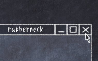 Tarayıcı penceresini kapatılıyor. Tebeşir çizimi. Sorunlarla başa çıkma kavramı