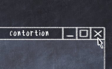 Tarayıcı penceresini başlık eğriliği ile kapatılıyor. Tebeşir çizimi. Sorunlarla başa çıkma kavramı