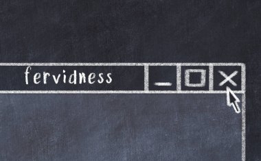 Tarayıcı penceresini başlık verimliliği ile kapatılıyor. Tebeşir çizimi. Sorunlarla başa çıkma kavramı