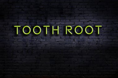 Geceleri duvarda neon levhası var. Yazıt diş kökü