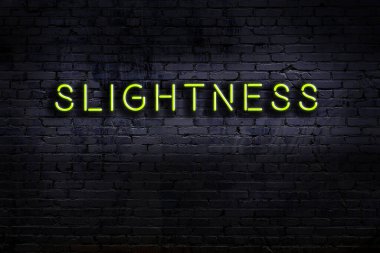 Duvara yazı yazma kalınlığında neon levhası. Gece görünümü