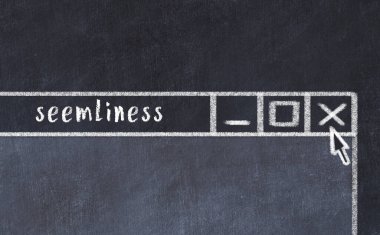 Başlık görünümlü tarayıcı penceresi kapatılıyor. Tebeşir çizimi. Sorunlarla başa çıkma kavramı