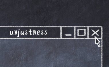 Tarayıcı penceresini sayfa başlığı yazımında yanlışlık olan tebeşir çizimi  