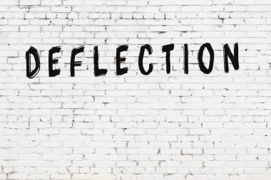 Beyaz tuğla duvara siyah boya ile yazılmış bir yazı yansıması.