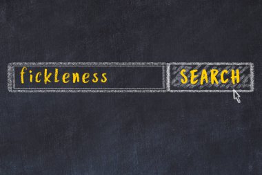 Siyah karatahtaya arama motoru çiziliyor. Döneklik arayışı kavramı