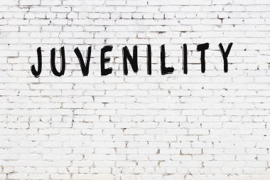 Üzerinde siyah boya olan beyaz tuğlalı bir duvar.