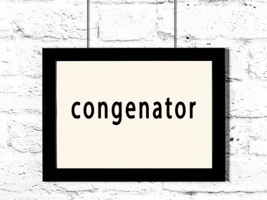 Beyaz tuğla duvara asılı siyah ahşap çerçeve. 